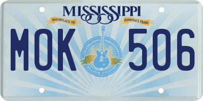 MS license plate MOK506