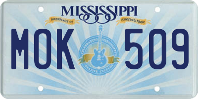 MS license plate MOK509