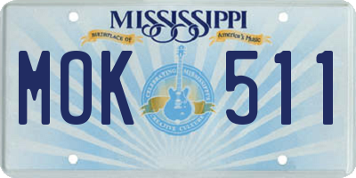 MS license plate MOK511
