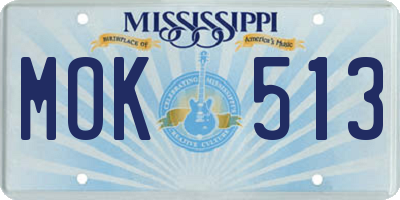 MS license plate MOK513