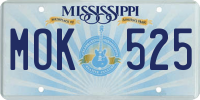 MS license plate MOK525