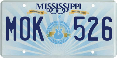 MS license plate MOK526