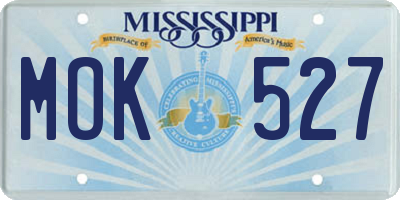 MS license plate MOK527