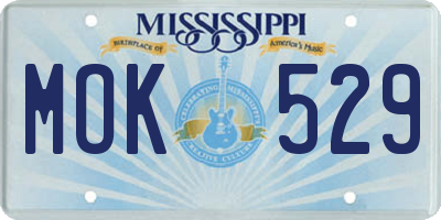 MS license plate MOK529