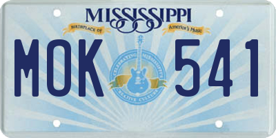 MS license plate MOK541