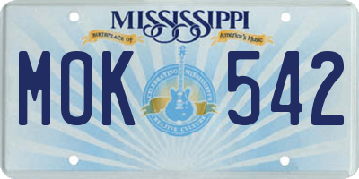 MS license plate MOK542