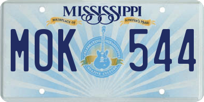 MS license plate MOK544
