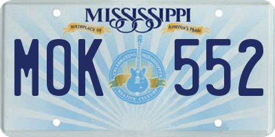 MS license plate MOK552