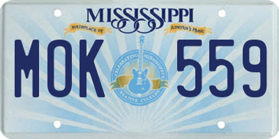 MS license plate MOK559