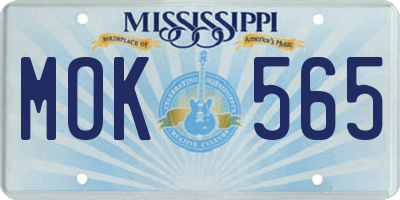 MS license plate MOK565