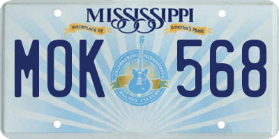 MS license plate MOK568
