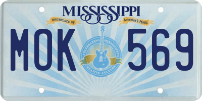 MS license plate MOK569