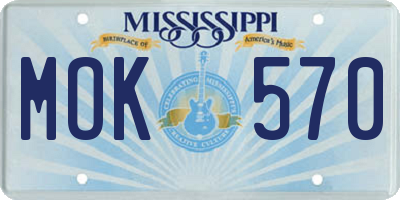 MS license plate MOK570