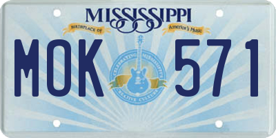 MS license plate MOK571