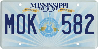 MS license plate MOK582