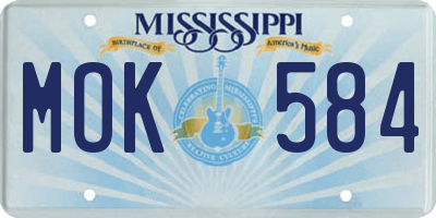 MS license plate MOK584