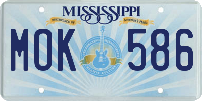 MS license plate MOK586