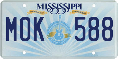 MS license plate MOK588