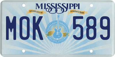 MS license plate MOK589