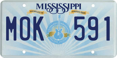 MS license plate MOK591