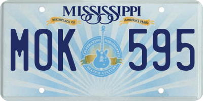 MS license plate MOK595