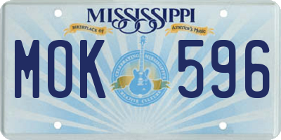 MS license plate MOK596