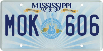 MS license plate MOK606