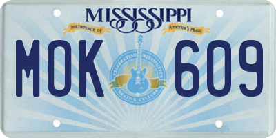 MS license plate MOK609
