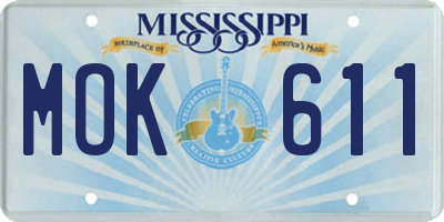 MS license plate MOK611