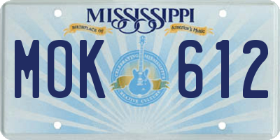 MS license plate MOK612