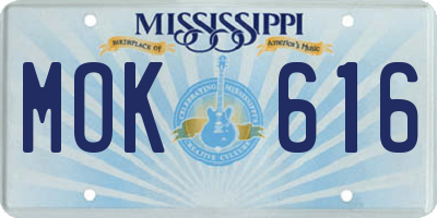 MS license plate MOK616