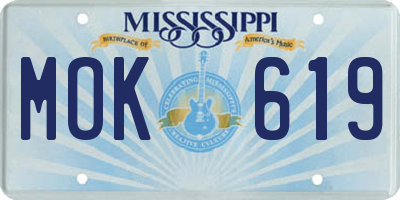 MS license plate MOK619