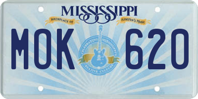 MS license plate MOK620