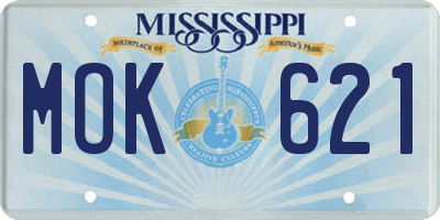 MS license plate MOK621