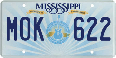 MS license plate MOK622