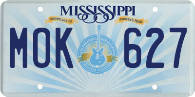 MS license plate MOK627