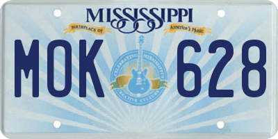 MS license plate MOK628