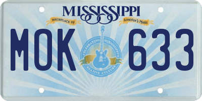 MS license plate MOK633