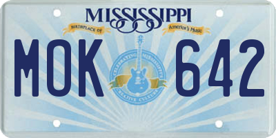 MS license plate MOK642