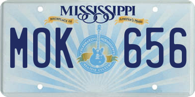 MS license plate MOK656