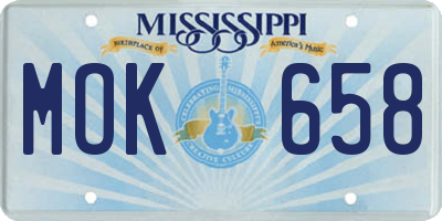 MS license plate MOK658