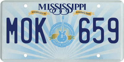 MS license plate MOK659