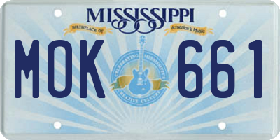 MS license plate MOK661