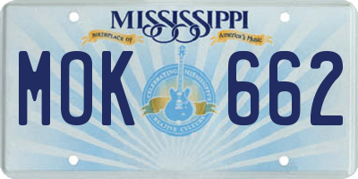 MS license plate MOK662