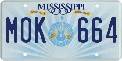 MS license plate MOK664