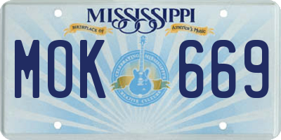 MS license plate MOK669