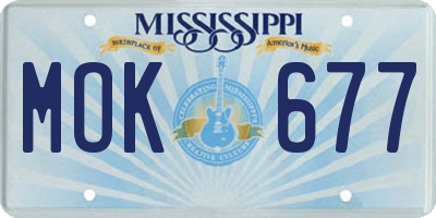 MS license plate MOK677