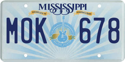 MS license plate MOK678