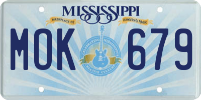 MS license plate MOK679