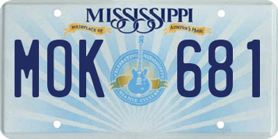 MS license plate MOK681